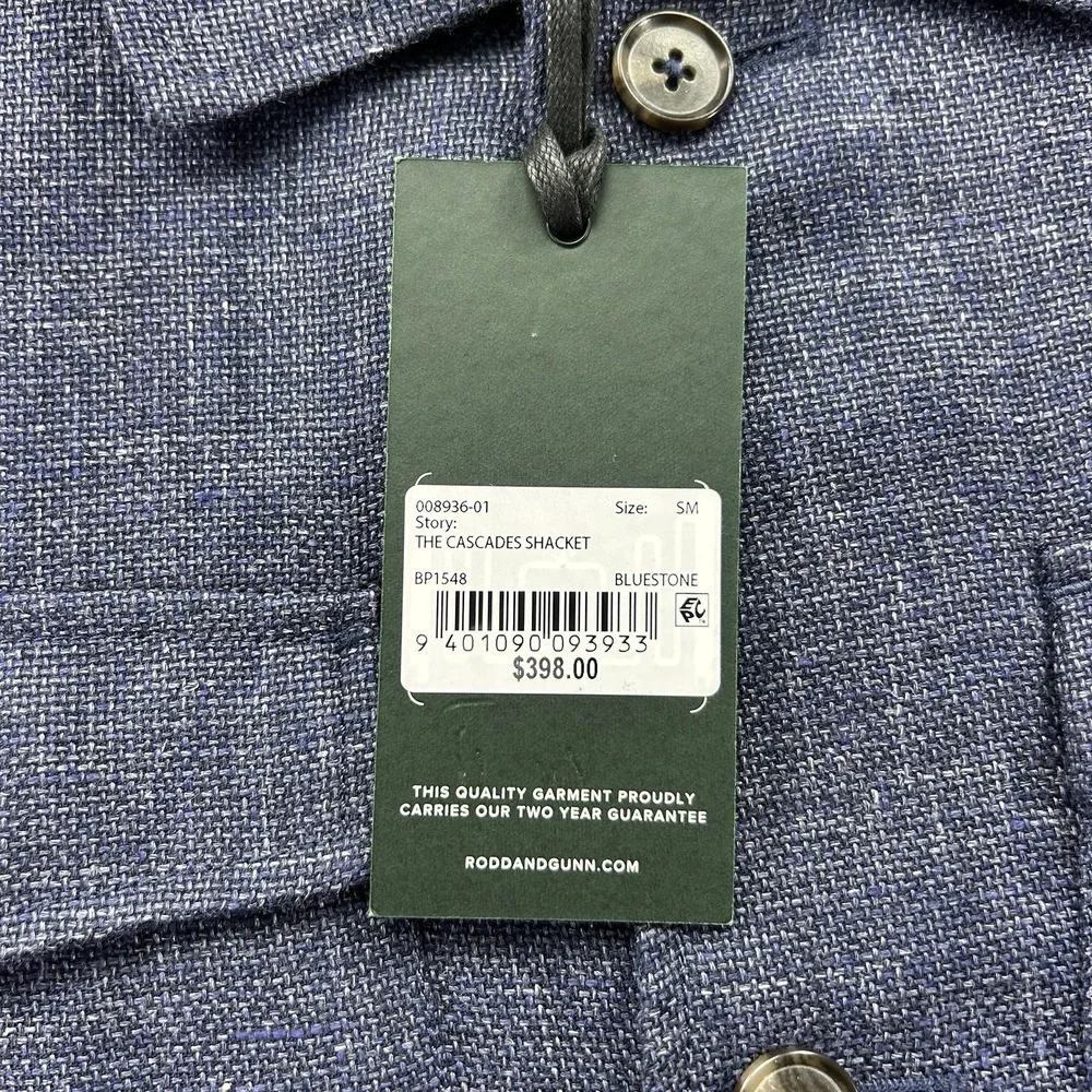 NWT Rodd & Gunn Small The Cascades Bluestone Linen Wool Blend Shirt‎ Jacket